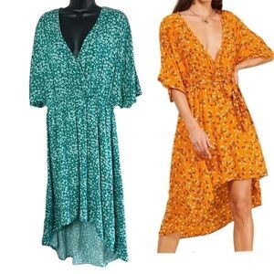 Minkpink Delicate Daze Green Floral Hi-Low Dress Size L